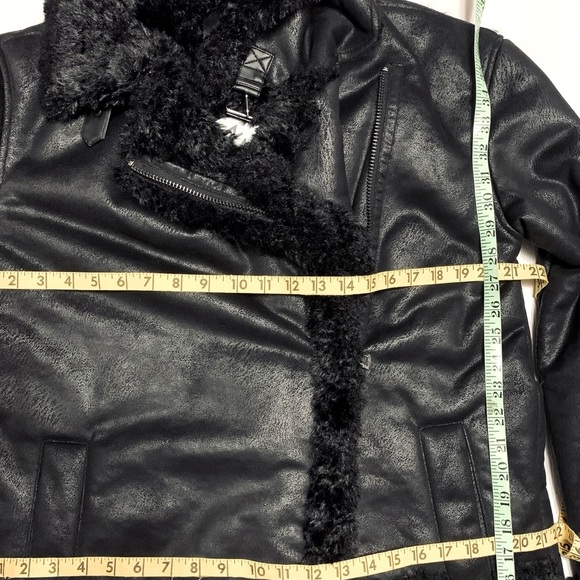 nwt $340 Anthropologie NVLT Black Trench Coat Vegan Faux Fur Jacket Size Small - Picture 13 of 17